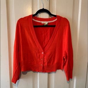 ModCloth Fervor brand orange cropped cardigan